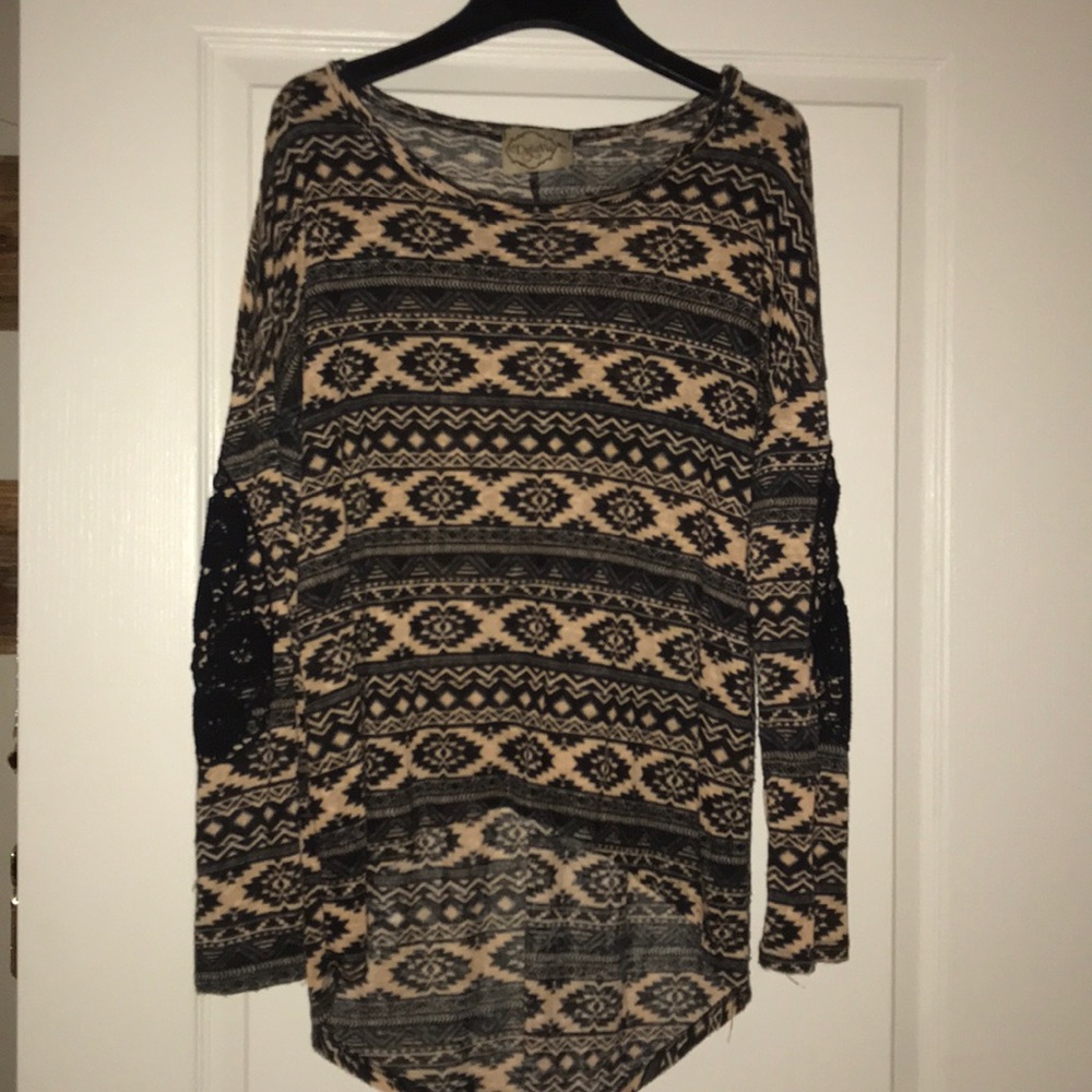 Deja Vu long sleeve with lace elbow patches
